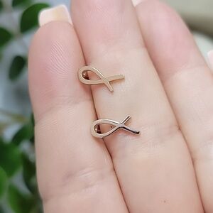 Pink Ribbon Awareness Stud Earrings